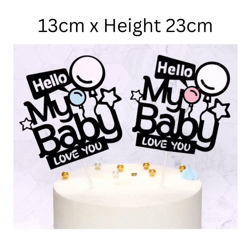 Cake Topper Hello My Baby Paper