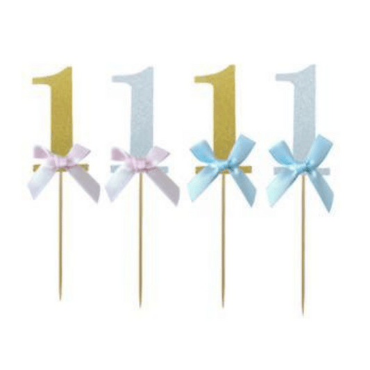 Cupcake Topper - 1st Birthday Number 1 10pcs