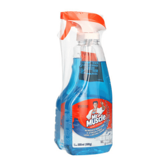 Mr Muscle Glass Cleaner Bottle and Refill 500ml x 2