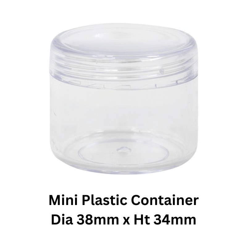 Mini Plastic Round Container Dia 38mm 20pcs