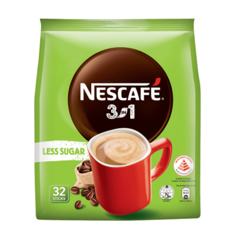 [Halal] Nescafe Instant Coffee 3 in 1 Less Sugar 30 sachet x 15g