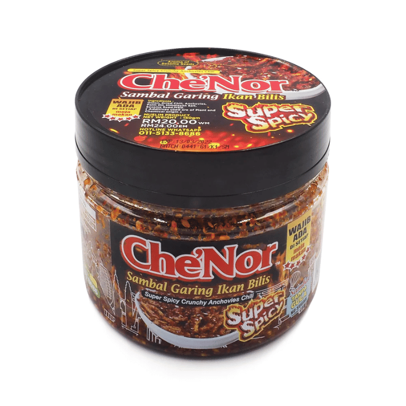 [Halal] Che'Nor Sambal Garing Ikan Bilis Super Spicy 150g