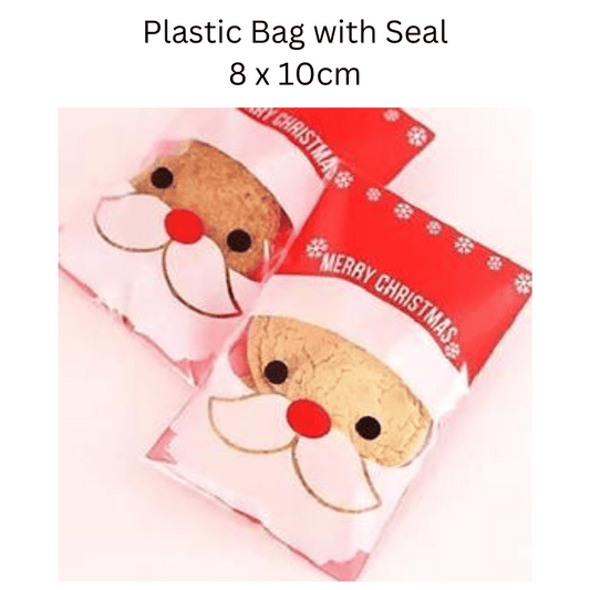 20pcs Plastic Bag with Seal - Santa - 8 x 10cm