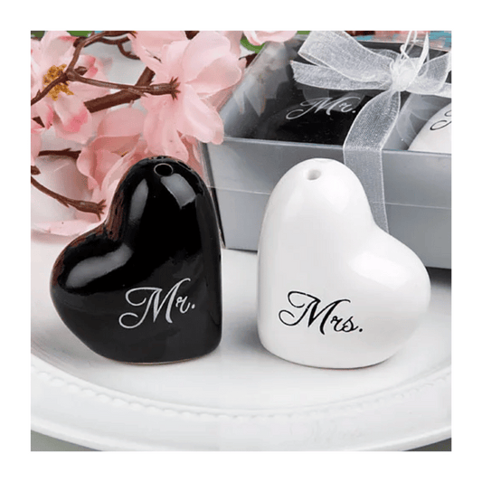 Mr & Mrs Heart Salt & Pepper Shakers