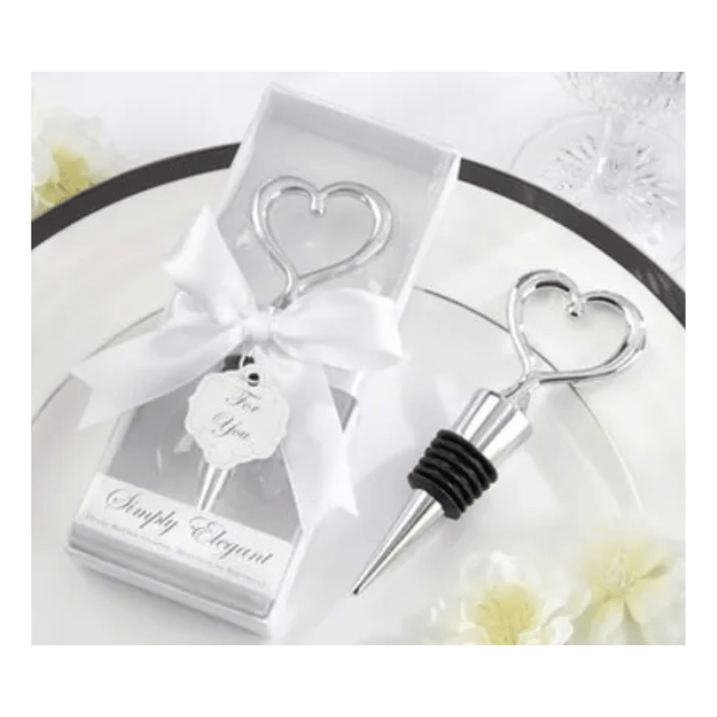 Bottle Stopper Heart Silver