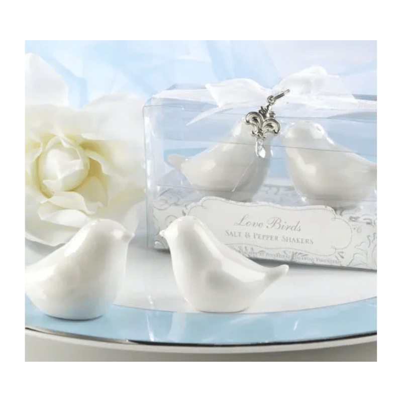 Love Birds Transparent Box Salt and Pepper Shakers