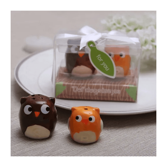 Orange Owl Salt and Pepper Shakers