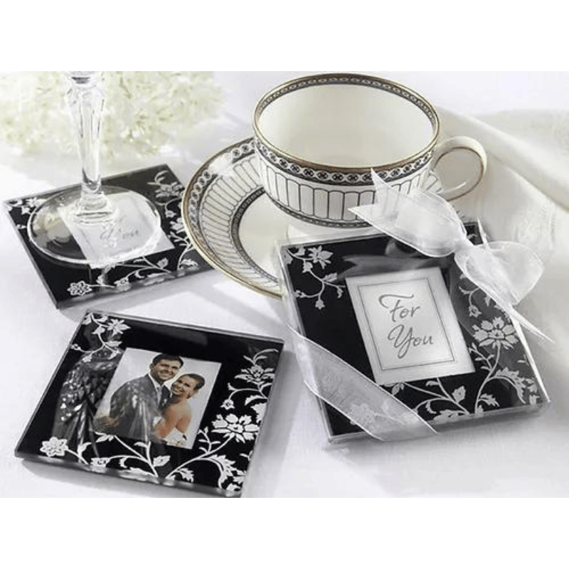 Classic Photo Glass Coaster 2pc Set