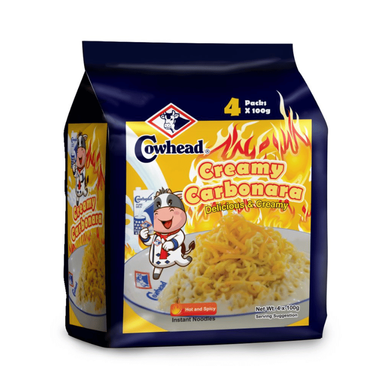 [Halal] Cowhead Instant Noodles Spicy Creamy Carbonara 4 x100g