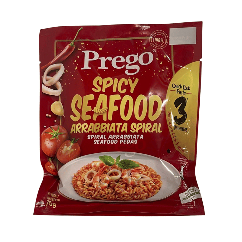 [Halal] Prego Spicy Seafood Pkt 70gm Spiral Fusili